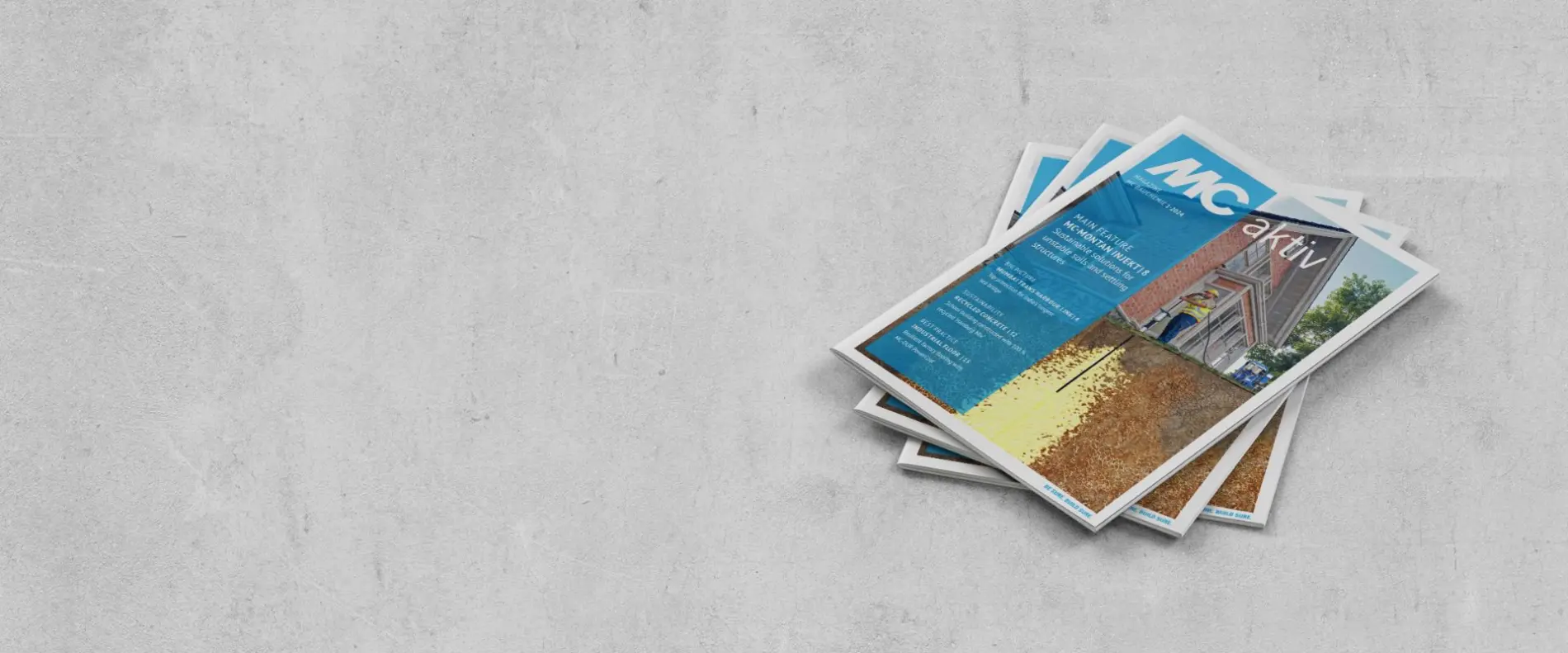 The first issue in 2024 of our customer magazine MC aktiv focuses on MC-Bauchemie's solutions for soil injection and slab lifting in industrial settings.