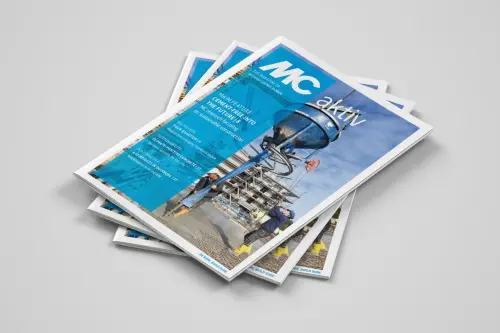 The new issue of our customer magazine MC aktiv focuses on sustainable construction and cement-free building material.