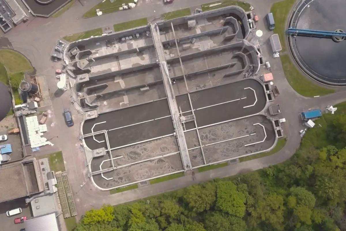 View from above on the septic tanks