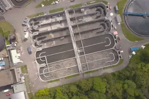 View from above on the septic tanks